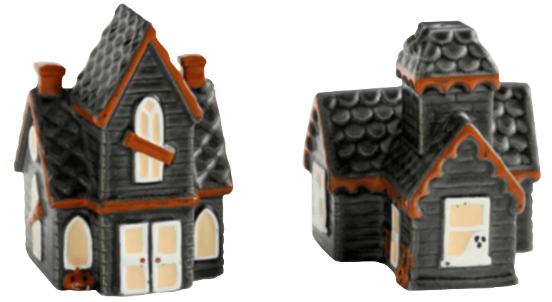 haunted house shaped salt and pepper shakers